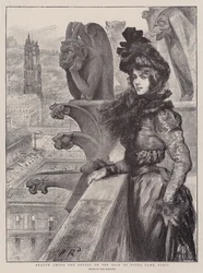 Belleza entre los demonios, en el techo de Notre Dame, París